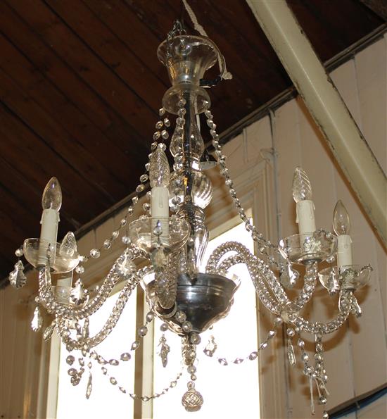 5 branch glass chandelier(-)